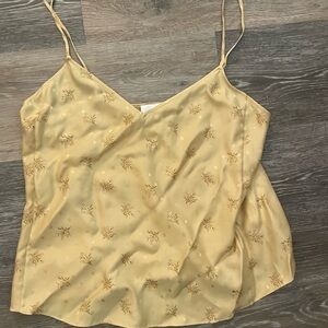Frame Denim Yellow Wrap Camisole Sleeveless Top